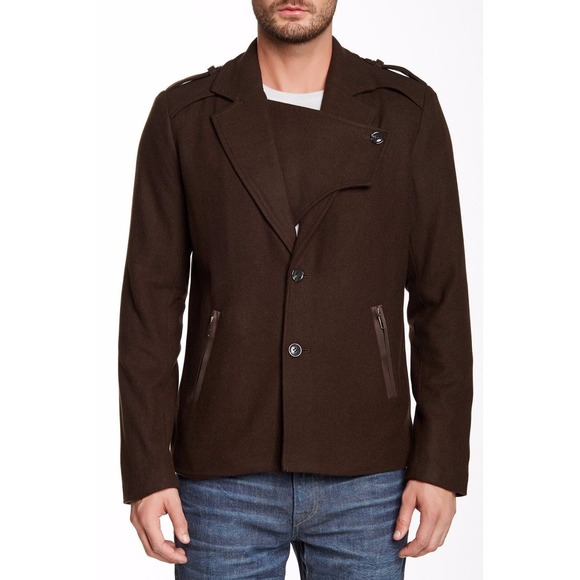 Joe's Jeans Commodore Wool Blend Coat Peacoat Jacket Olive S/M/L Nwt $395 - Picture 1 of 3